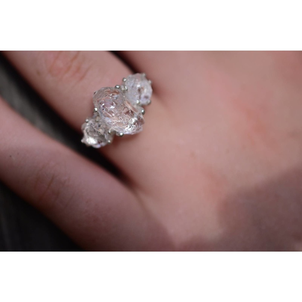Unique Engagement Ring, Diamond Ring, raw stone ring, Anniversary Ring, …